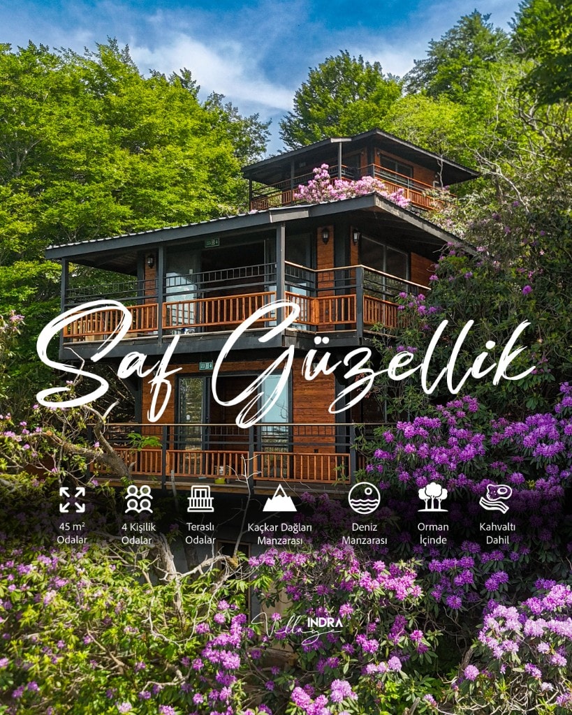 Wooden villa among blooms – pure beauty